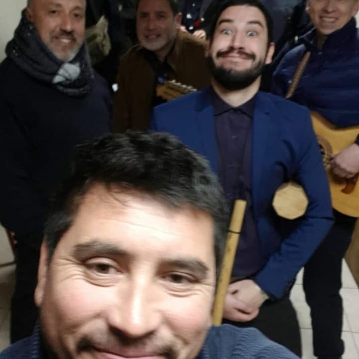 Foto grupal antes de subir al escenario